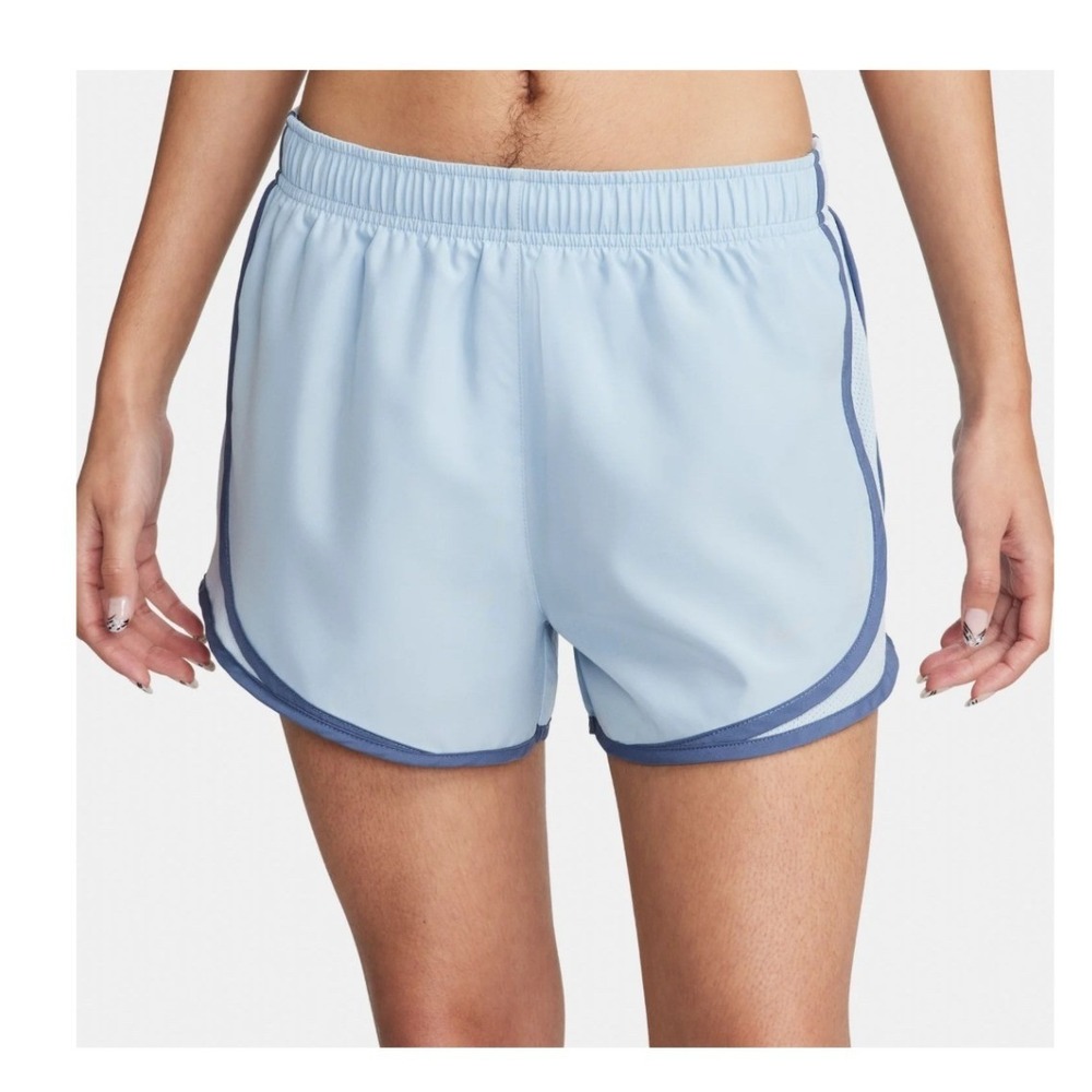 Nike Womens Tempo Running Shorts Light Blue‎ Mesh Athletic Gym Training 3 Inseam